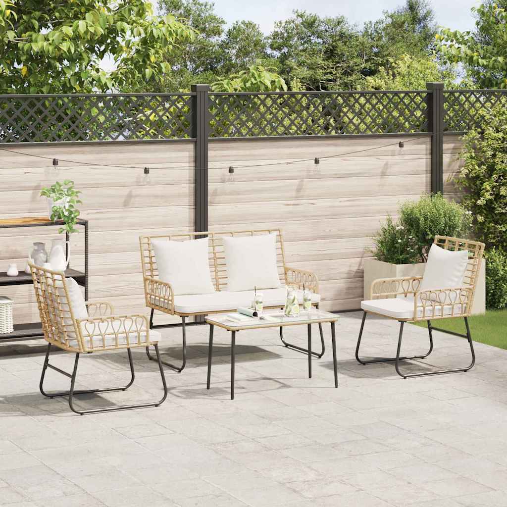 Garden Furniture Set 4 pcs Black and Anthracite Poly Rattan