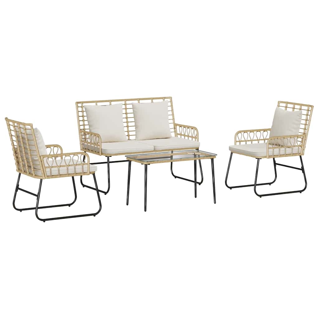 Garden Furniture Set 4 pcs Black and Anthracite Poly Rattan