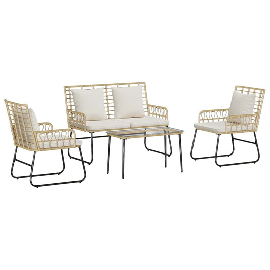 Garden Furniture Set 4 pcs Black and Anthracite Poly Rattan