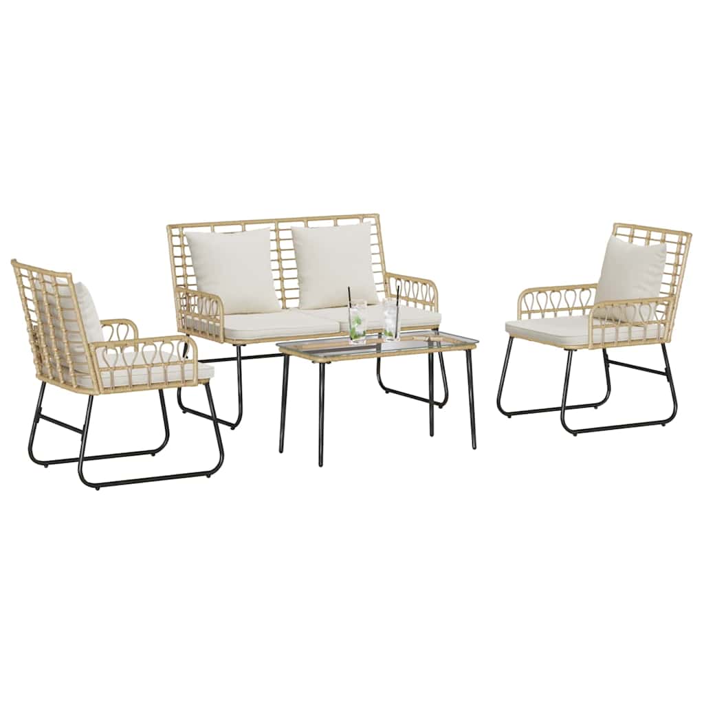 Garden Furniture Set 4 pcs Black and Anthracite Poly Rattan