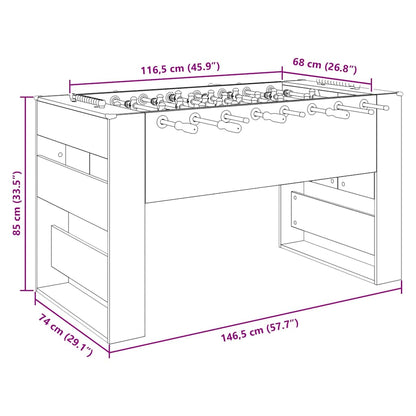 Foosball Table White 146.5 x 74 x 85 cm Engineered Wood