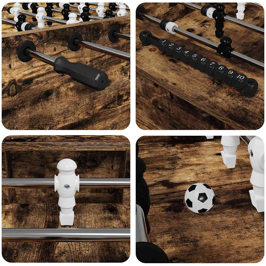 Foosball Table Smoked Oak 146.5 x 74 x 85 cm Engineered Wood