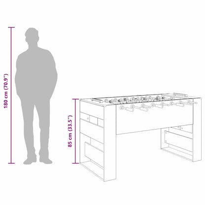 Foosball Table Smoked Oak 146.5 x 74 x 85 cm Engineered Wood