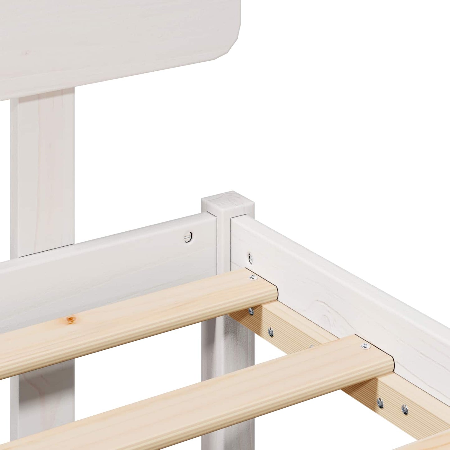 Bed Frame with Headboard White 150 x 200 cm Solid Pine Wood