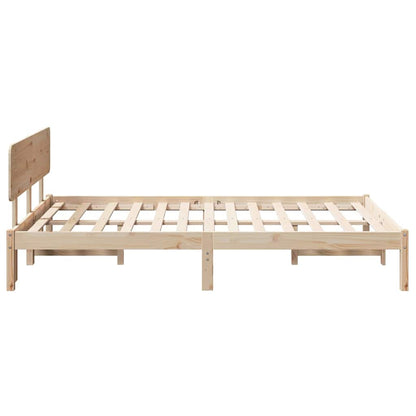 Bed Frame with Headboard Natural 120 x 200 cm Solid Pine Wood