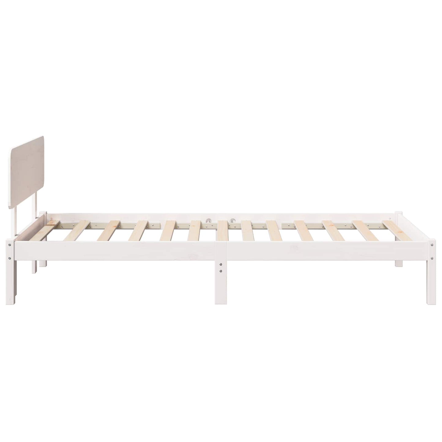 Bed Frame with Headboard White 90 x 200 cm Solid Pine Wood