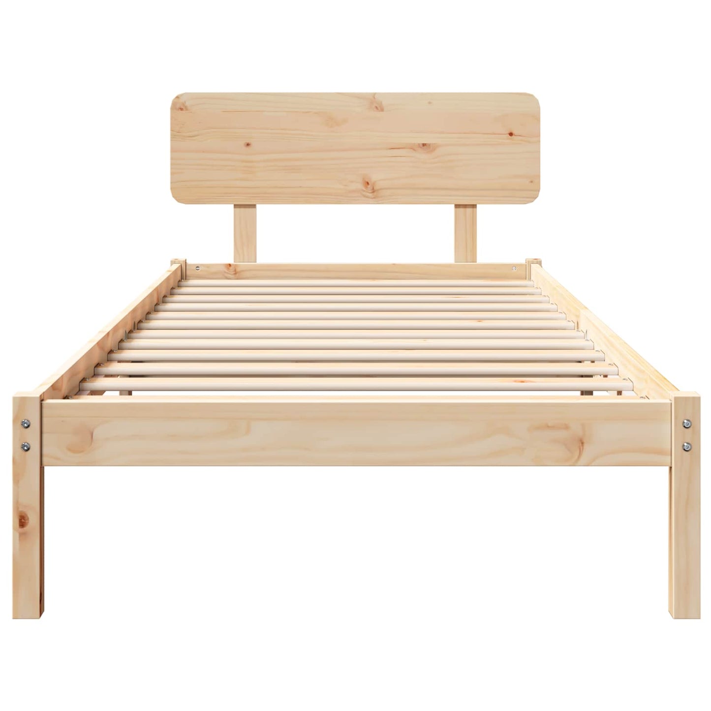 Bed Frame with Headboard Natural 90 x 190 cm Solid Pine Wood
