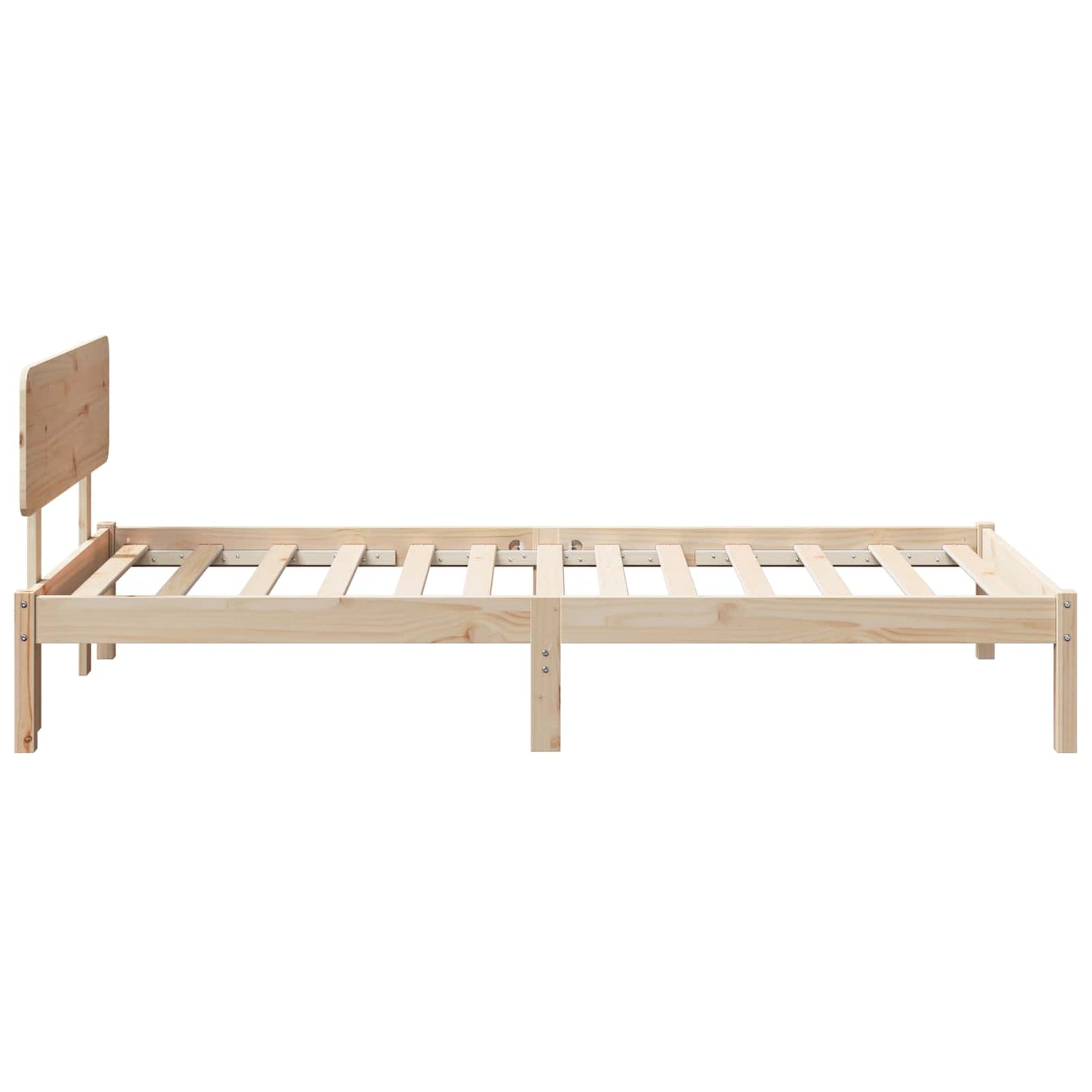 Bed Frame with Headboard Natural 90 x 190 cm Solid Pine Wood
