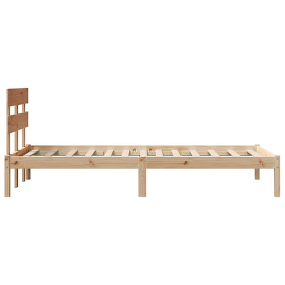 Bed Frame with Headboard Brown 80 x 200 cm Solid Pine wood
