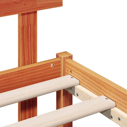 Bed Frame with Headboard Brown 100 x 200 cm Solid Pine wood