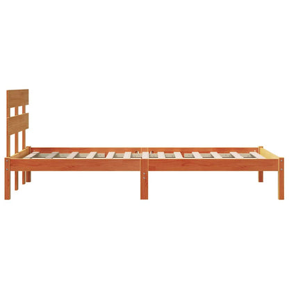 Bed Frame with Headboard Brown 100 x 200 cm Solid Pine wood