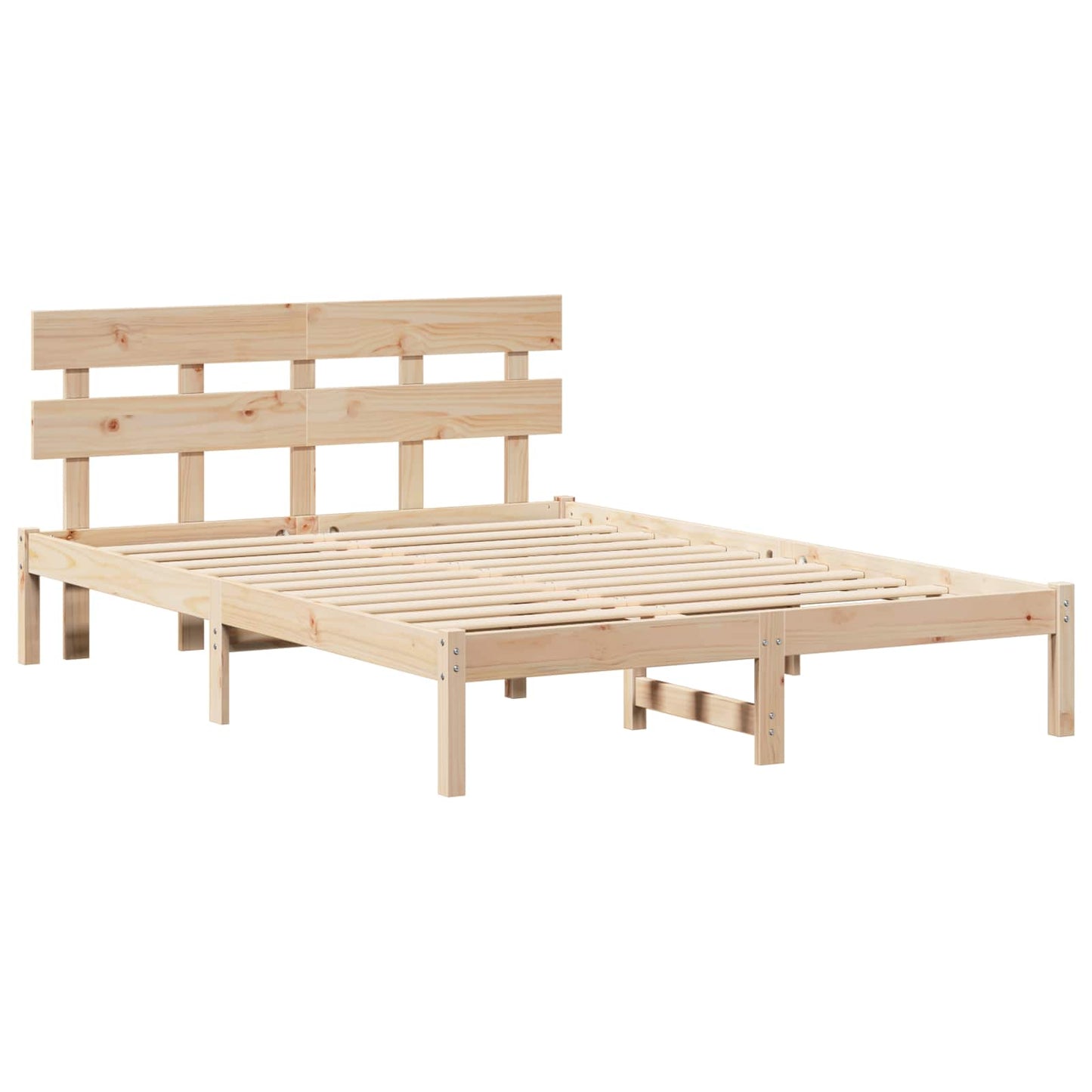 Bed Frame with Headboard Brown 160 x 200 cm Solid Pine wood