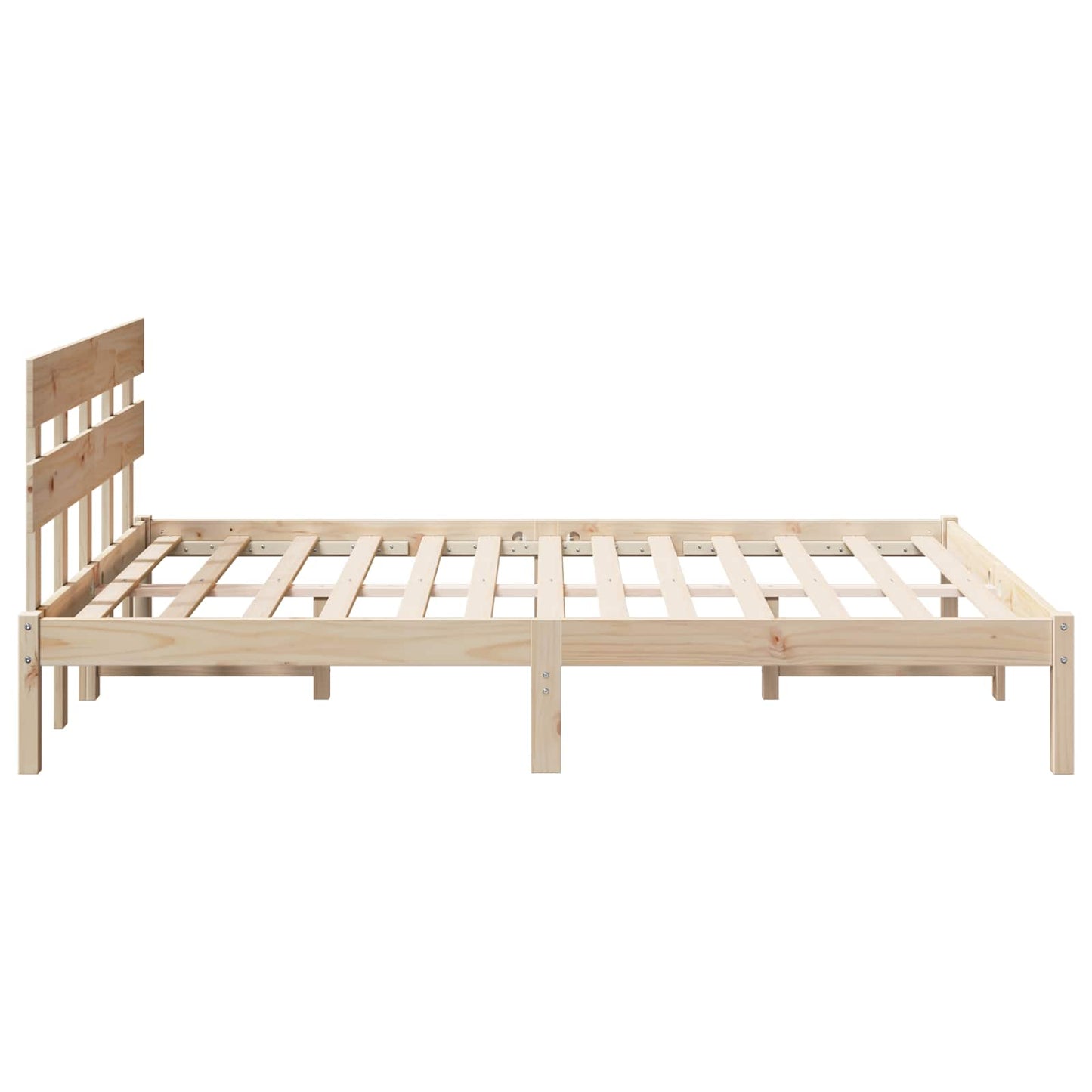 Bed Frame with Headboard Brown 150 x 200 cm Solid Pine wood