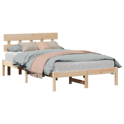 Bed Frame with Headboard Brown 120 x 200 cm Solid Pine wood