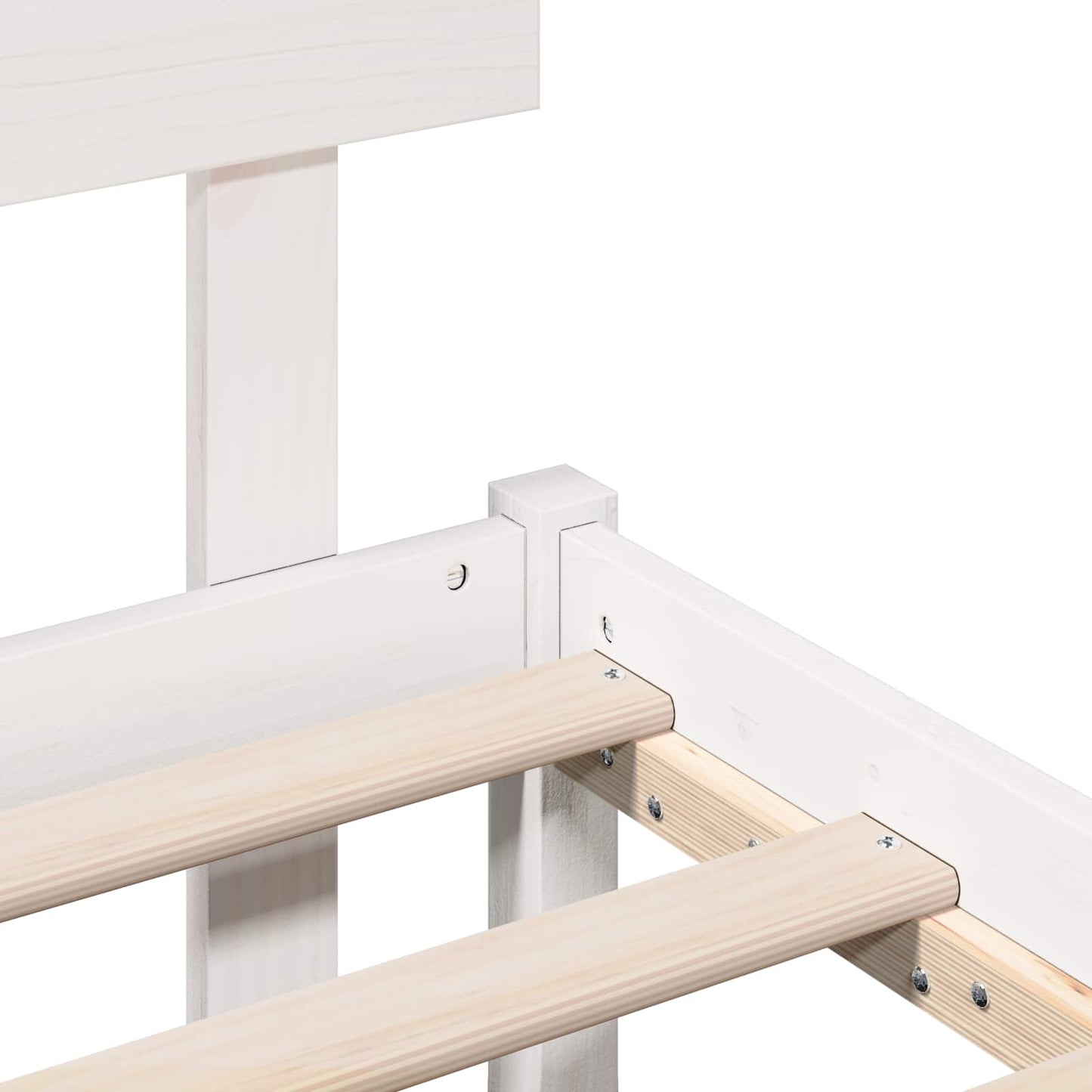Bed Frame with Headboard White 120 x 200 cm Solid Pine wood