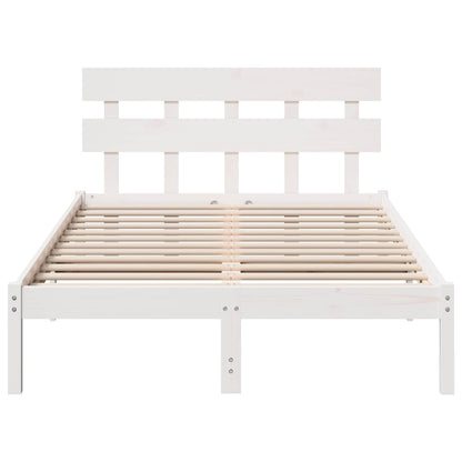 Bed Frame with Headboard White 120 x 200 cm Solid Pine wood
