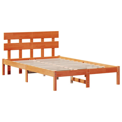 Bed Frame with Headboard Brown 120 x 200 cm Solid Pine wood