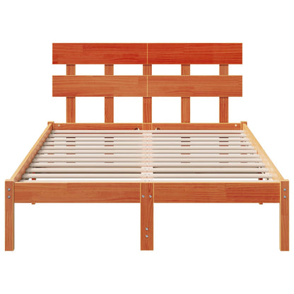 Bed Frame with Headboard Brown 120 x 200 cm Solid Pine wood