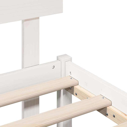 Bed Frame with Headboard White 120 x 190 cm Solid Pine wood