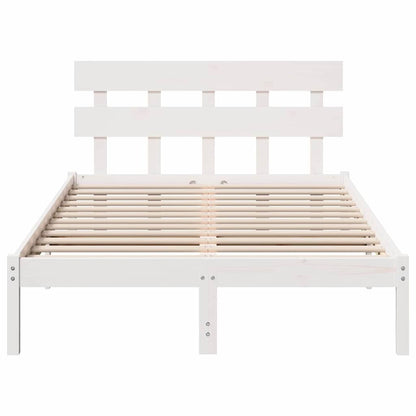 Bed Frame with Headboard White 120 x 190 cm Solid Pine wood