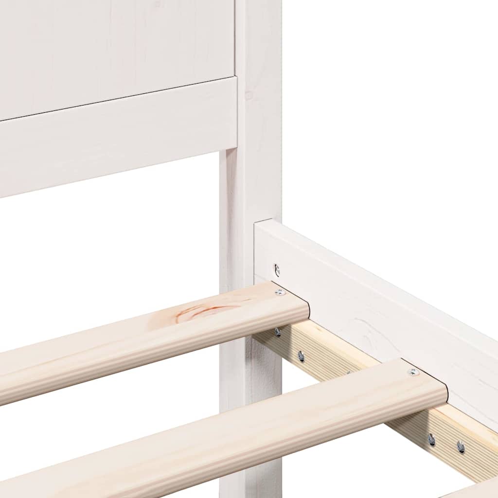 Bed Frame White 200 x 200 cm Solid Pine wood