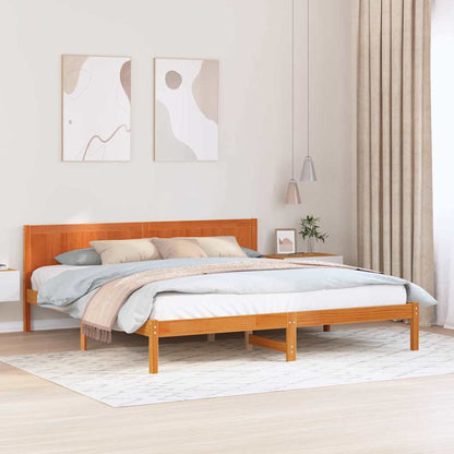 Bed Frame Brown 200 x 200 cm Solid Pine wood