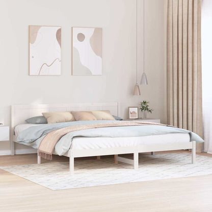 Bed Frame White 180 x 200 cm Solid Pine wood