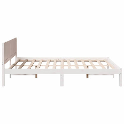 Bed Frame White 160 x 200 cm Solid Pine wood