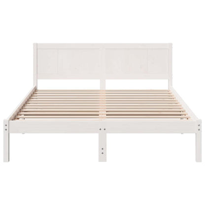 Bed Frame White 140 x 200 cm Solid Pine wood
