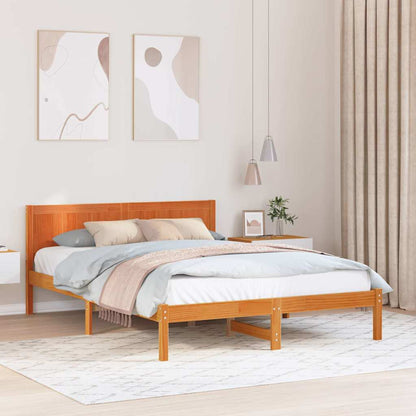 Bed Frame Brown 140 x 200 cm Solid Pine wood