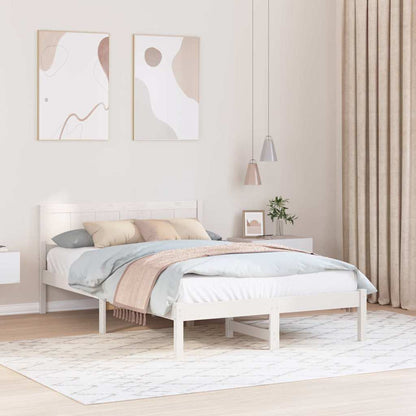 Bed Frame White 120 x 200 cm Solid Pine wood