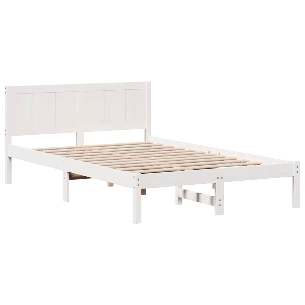 Bed Frame White 140 x 190 cm Solid Pine wood