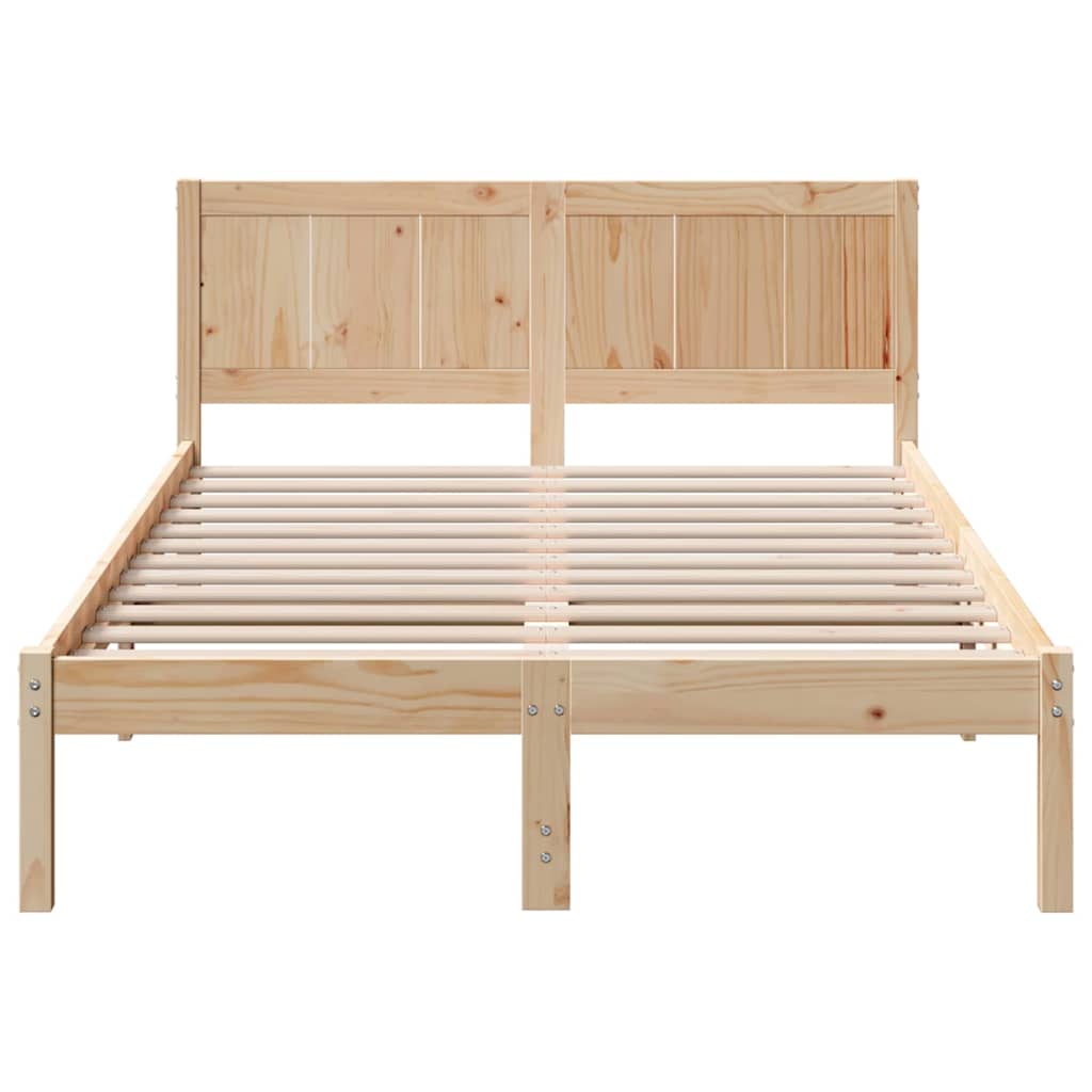 Bed Frame Brown 135 x 190 cm Solid Pine wood
