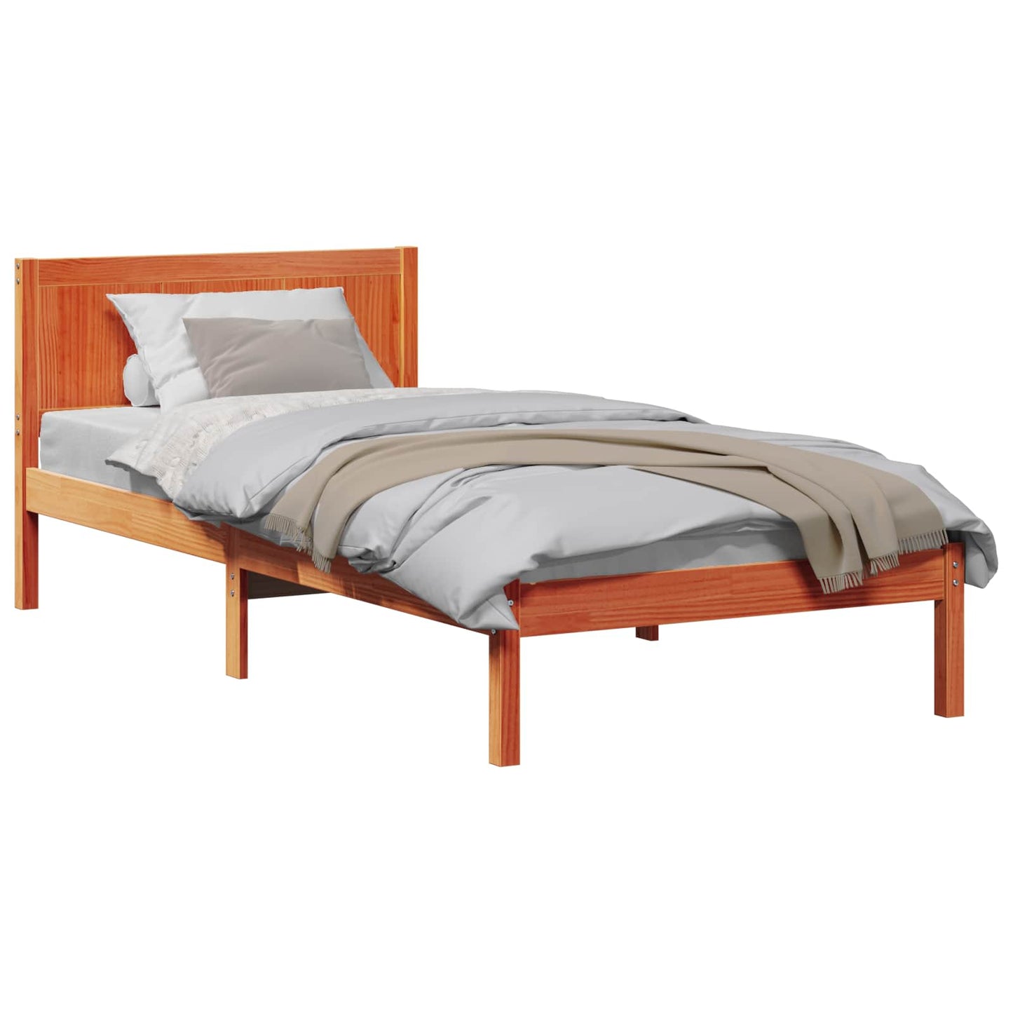 Bed Frame Brown 90 x 200 cm Solid Pine wood