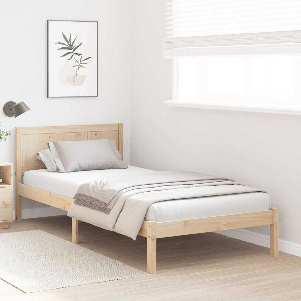 Bed Frame Brown 100 x 200 cm Solid Pine wood