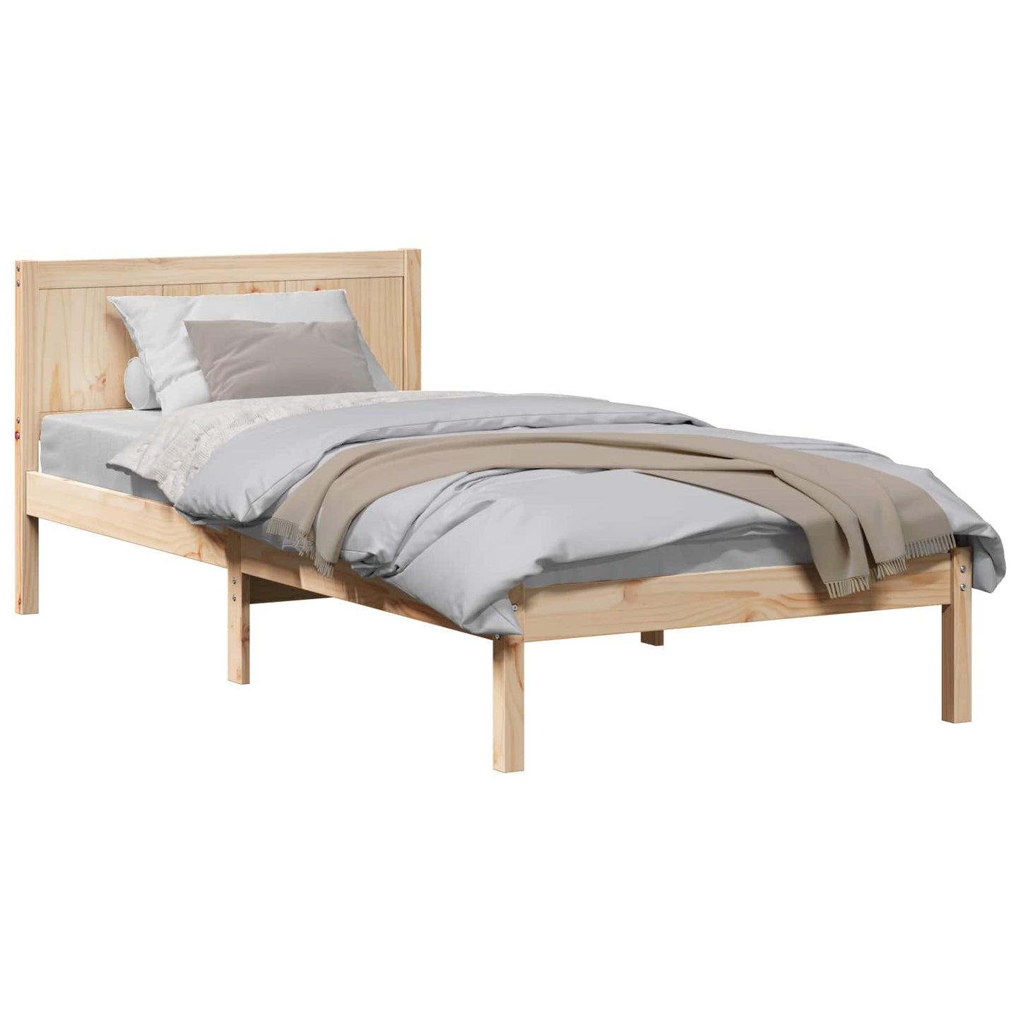 Bed Frame Brown 100 x 200 cm Solid Pine wood