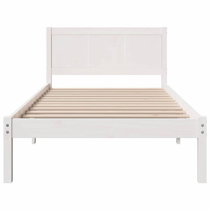 Bed Frame White 100 x 200 cm Solid Pine wood