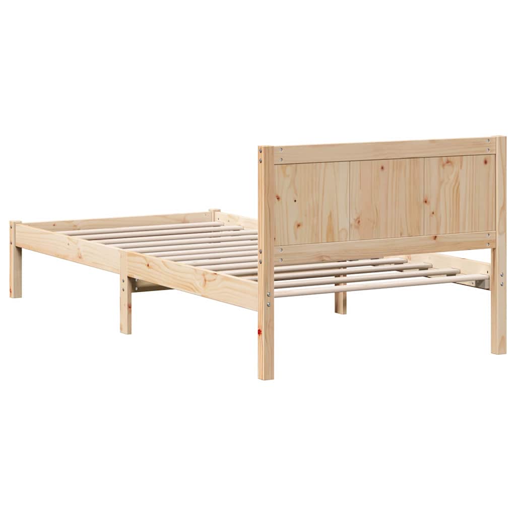 Bed Frame Brown 90 x 190 cm Solid Pine wood