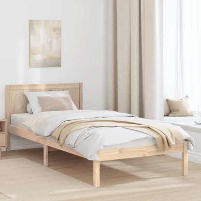 Bed Frame Brown 75 x 190 cm Solid Pine wood