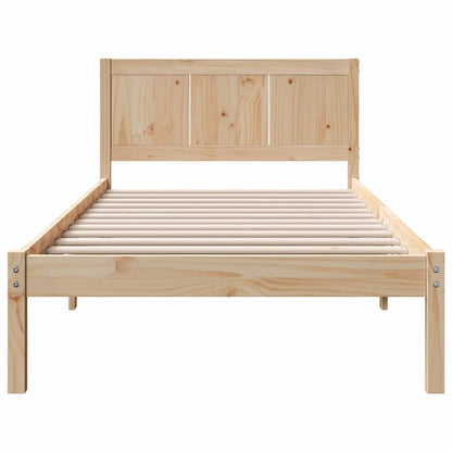 Bed Frame Brown 75 x 190 cm Solid Pine wood