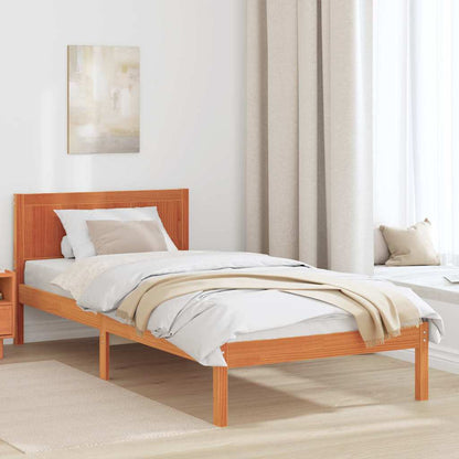 Bed Frame Brown 75 x 190 cm Solid Pine wood