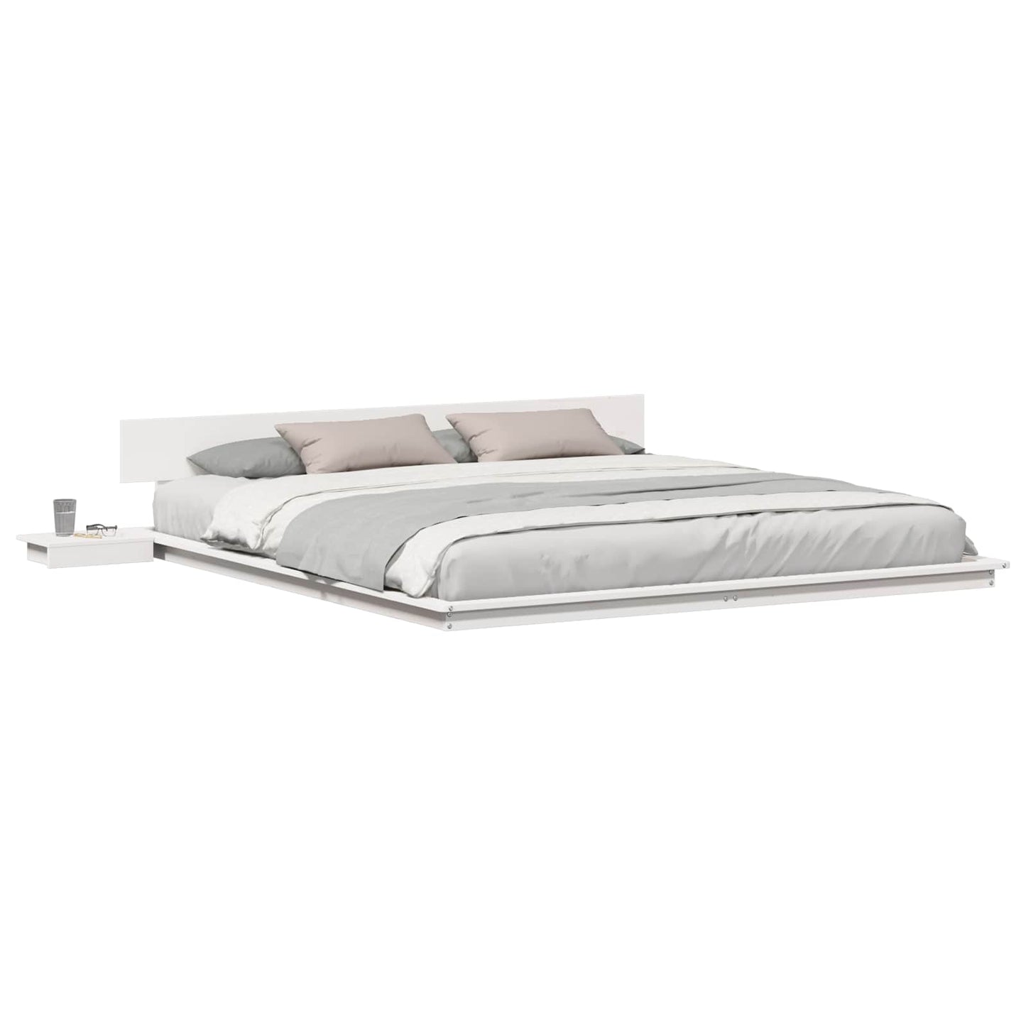 Bed Frame White 200 x 200 cm Wood