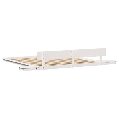 Bed Frame White 200 x 200 cm Wood