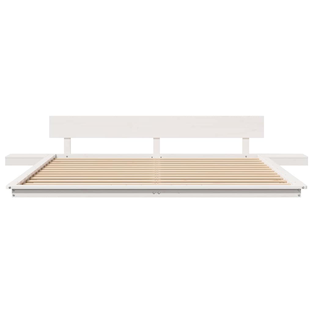 Bed Frame White 200 x 200 cm Wood