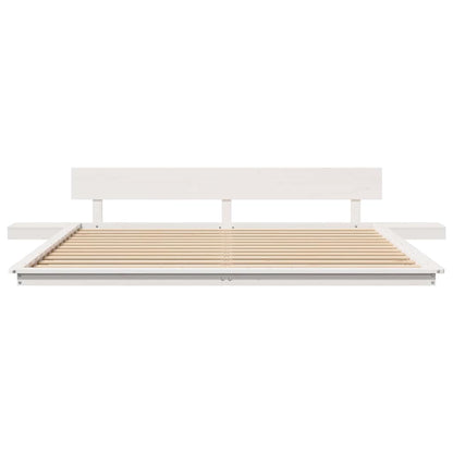 Bed Frame White 200 x 200 cm Wood