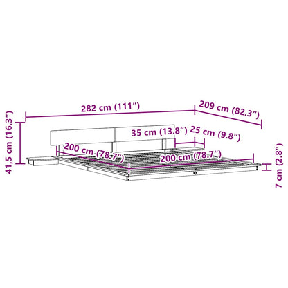Bed Frame White 200 x 200 cm Wood