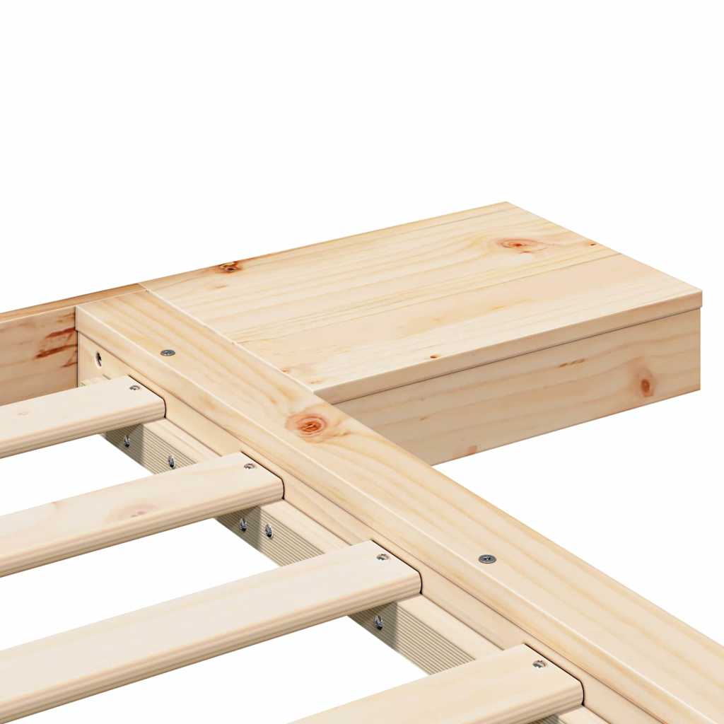 Bed Frame with Headboard with Storage Brown 160 x 200 cm Wood