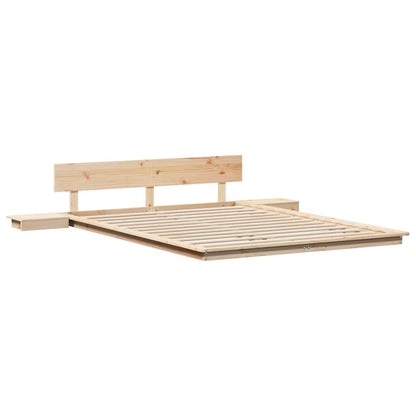 Bed Frame with Headboard with Storage Brown 160 x 200 cm Wood