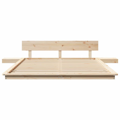 Bed Frame with Headboard with Storage Brown 160 x 200 cm Wood