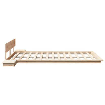 Bed Frame with Headboard with Storage Brown 160 x 200 cm Wood